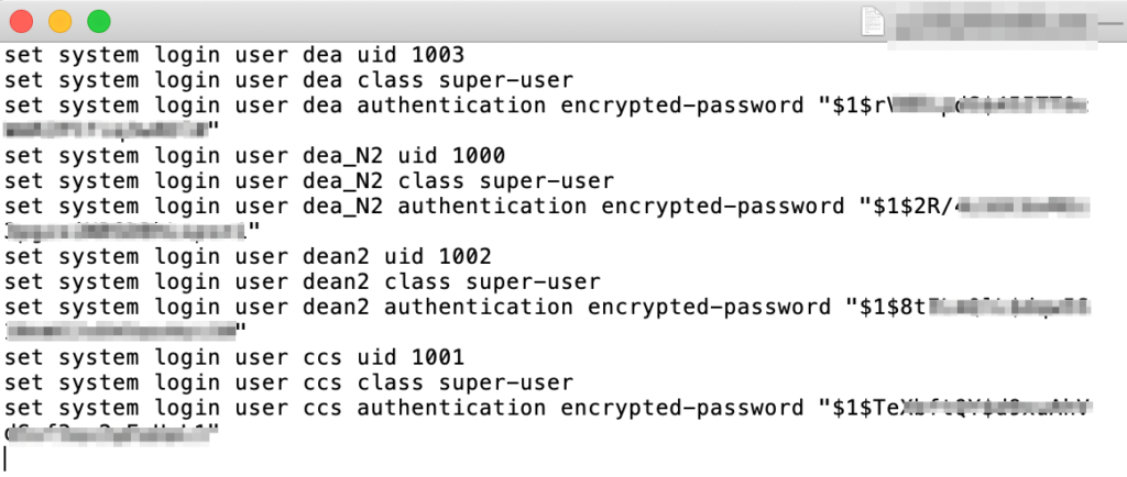 A txt file that contains password hashes of some login credentials.